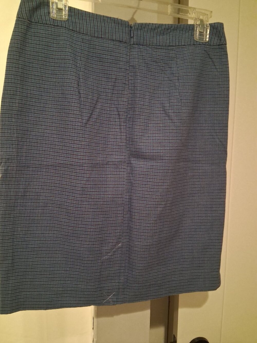 NWT L.L.Bean Flag Blue Mini Houndstooth Cotton Wool Skirt size 4 Pockets - Picture 2 of 4